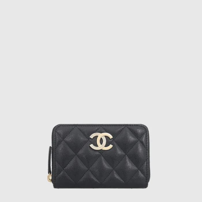 샤넬 여성 크리스탈 CC 지퍼 카드 지갑 - Chanel Womens Crystal CC … - 1