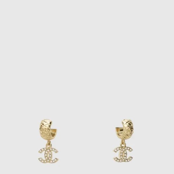 샤넬 여성 CC 퀼팅 드롭 이어링 - Chanel Womens CC Quilted Drop… - 1
