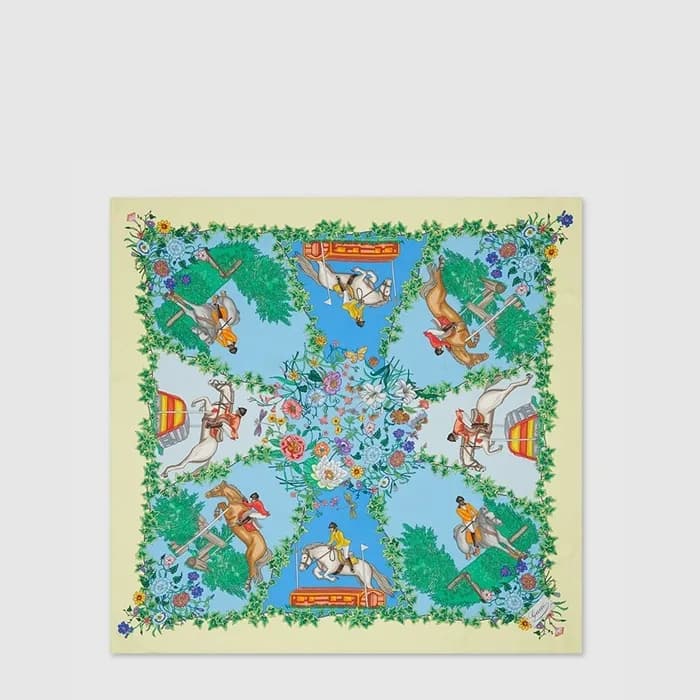 구찌 여성 올오버 플로라 프린트 실크 까레 - Gucci Womens All Over Flora Print Silk Carré - acc10709x - 1
