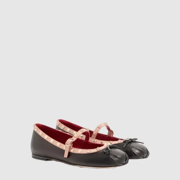 발렌티노 여성 락스터드 발레리나 - Valentino Womens Rockstud Ballerinas - vas14834x - 1