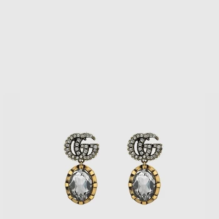 구찌 여성 크리스탈 더블 G 이어링 - Gucci Womens Crystal Double G Earring - acc10945x - 1