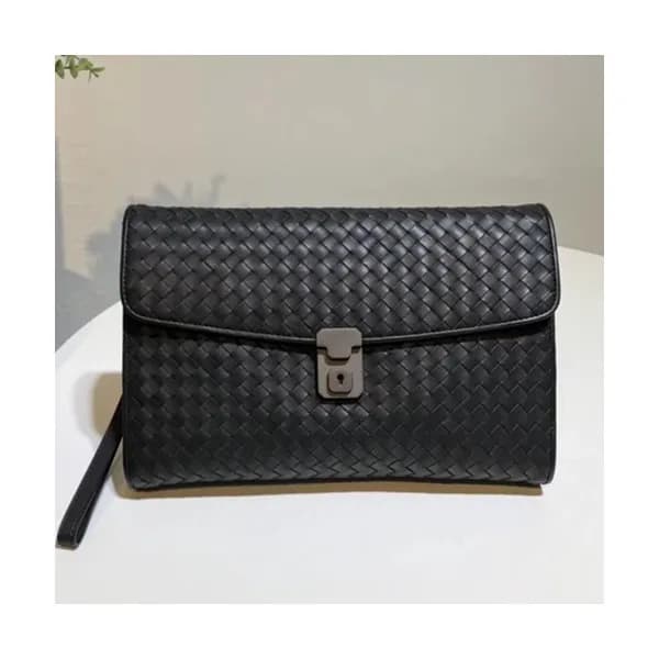 Bottega Veneta Leather Black Hand Bag,29cm - 보테가 베… - 1