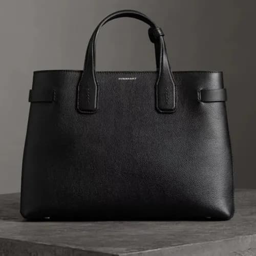 Burberry Medium Leather Vintage Tote Shoulder Bag,… - 1