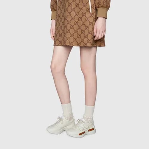Gucci Lighten Logo Print Leather Sneackers - 구찌 라이… - 1