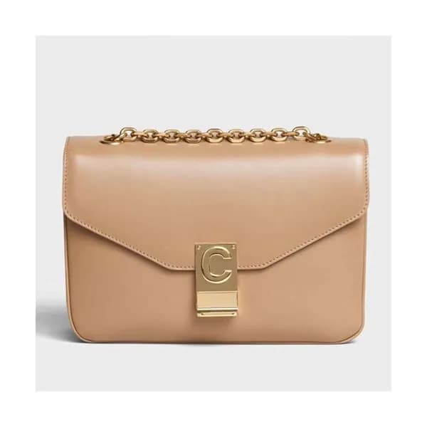 Celine C Leather Chain Shoulder Bag,22CM - 셀린느 C 레… - 1