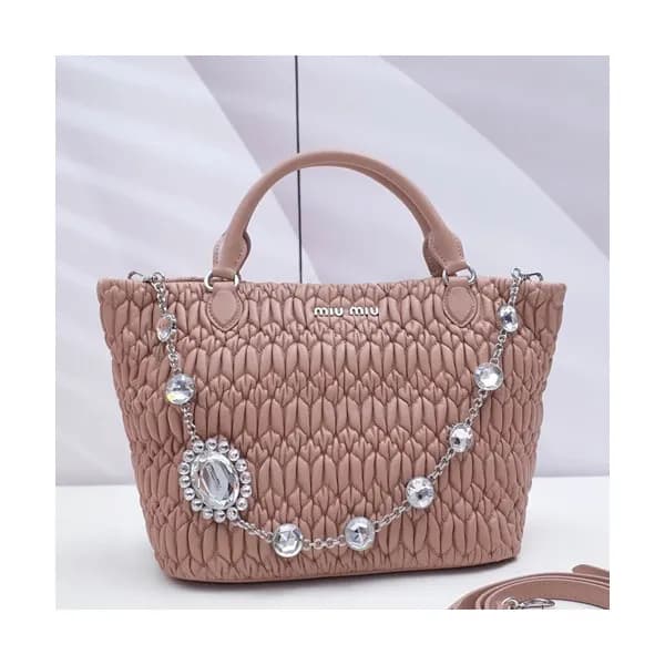 MiuMiu 2019 Matelasse Crystal Tote Shoulder Bag,28… - 1