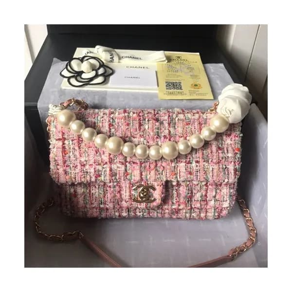Chanel 2019 Wool Chain Shoulder Cross Bag ,25CM -… - 1