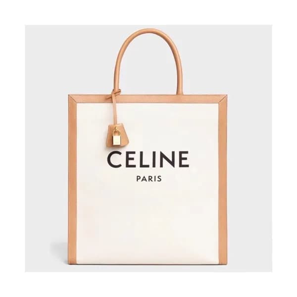 Celine 2019 Vertical Cabas Canvas Tote Shopper Bag… - 1