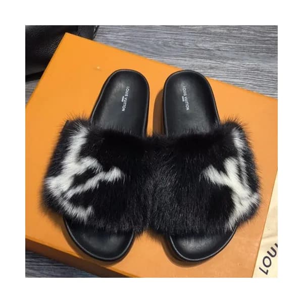 Louis Vuitton 2019 Ladies Mink Fur Slipper - 루이비통 … - 1