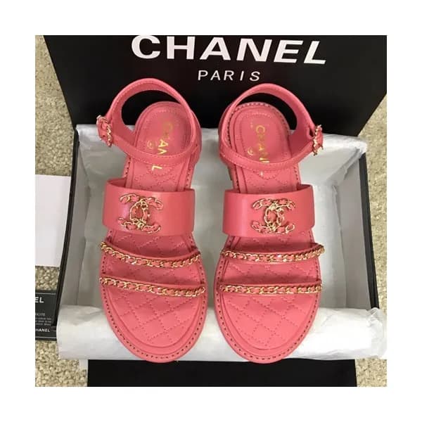 Chanel 2019 Ladies Leather Sandal - 샤넬 2019 여성용 레더… - 1