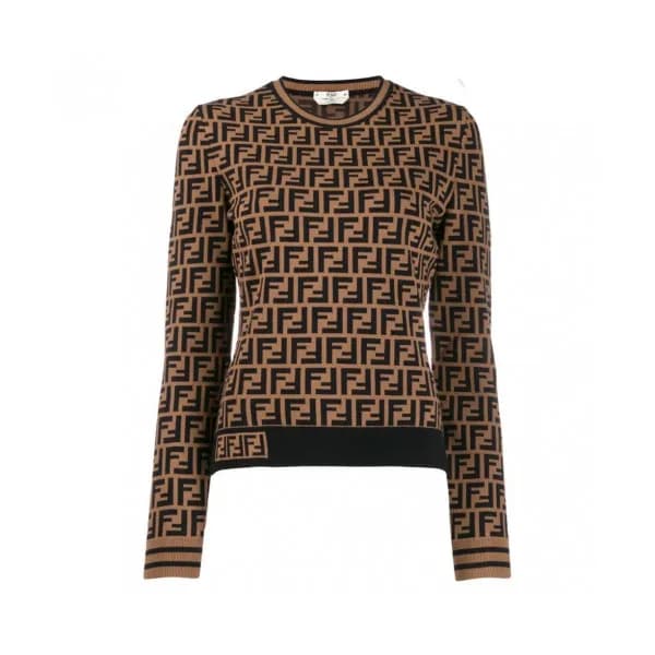 Fendi 2019 Womens Retro Stripe Crew-neck Sweater -… - 1