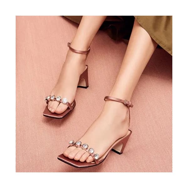 Sergio Rossi 2019 Ladies Middle Heel Sandal- 세르지오…