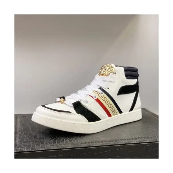 Versace 2019 Mens Leather Sneakers - 베르사체 2019 남성용… - 1