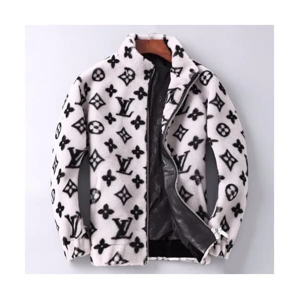 Louis vuitton 2019 Mens Logo Mink Leather Jacket -… - 1