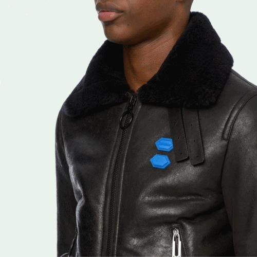 [오프화이트]Off-white 2020 Mens Logo Casual Leather Jac… - 1