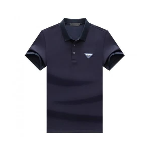 Prada Mens Basic Logo Short Sleeved Tshirts Navy … - 1