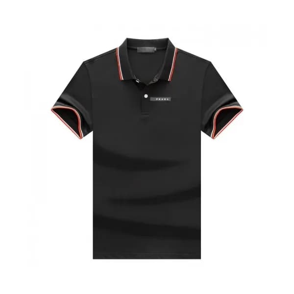 Prada Mens Basic Logo Short Sleeved Tshirts Black… - 1