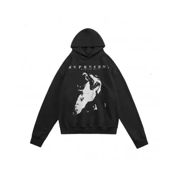 Represent Mm/Wm Wolf Logo Cotton Hoodie - 리프리젠트 2… - 1