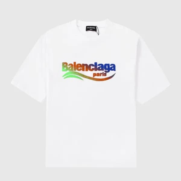 발렌시아가 남성 크루넥 화이트 반팔티 - Mens White Tshirts - bal013… - 1