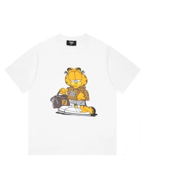 펜디 남성 크루넥 화이트 반팔티 - Mens White Tshirts - fen01162x - 1