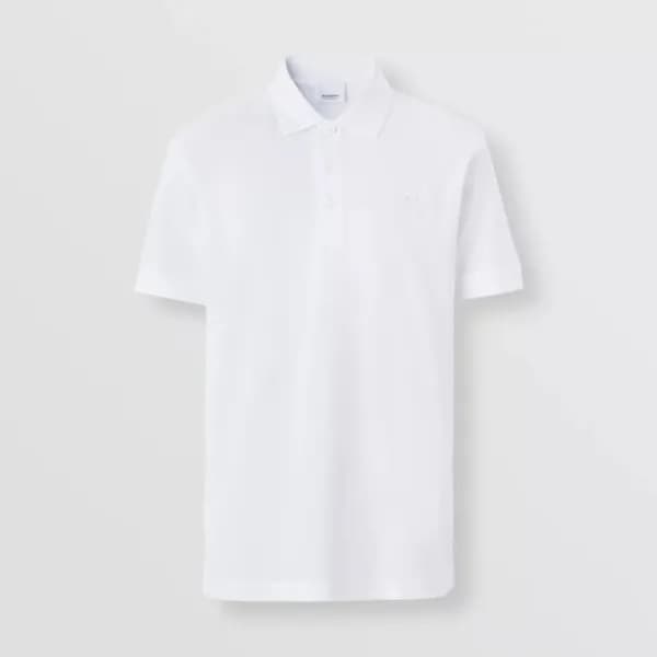 버버리 남성 클래식 화이트 폴로 반팔티 - Mens White Tshirts - Bur04… - 1