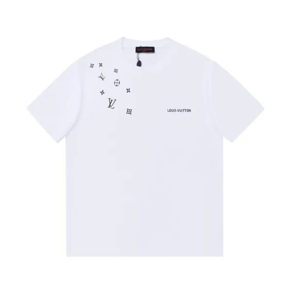 루이비통 남성 화이트 크루넥 반팔티 - Mens White Tshirts - lou0414… - 1