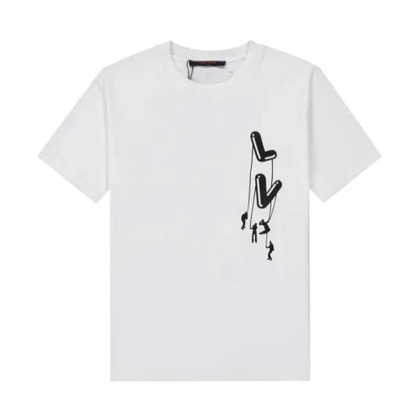 루이비통 남성 화이트 크루넥 반팔티 - Mens White Tshirts - lou0417… - 1