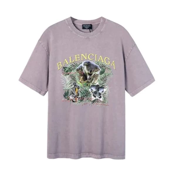 발렌시아가 남성 크루넥 그레이 반팔티 - Mens Gray Tshirts - bal0148… - 1