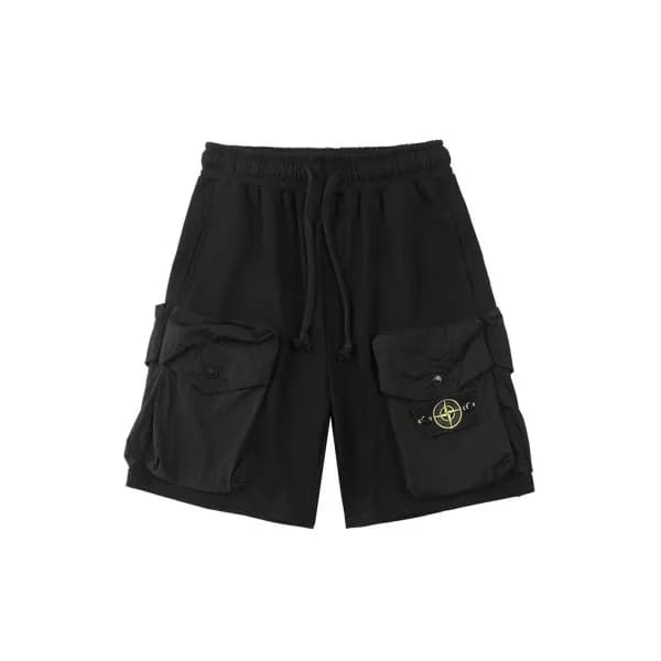 스톤아일랜드 남성 캐쥬얼 블랙 반바지 - Mens Black Half-pants - sto… - 1