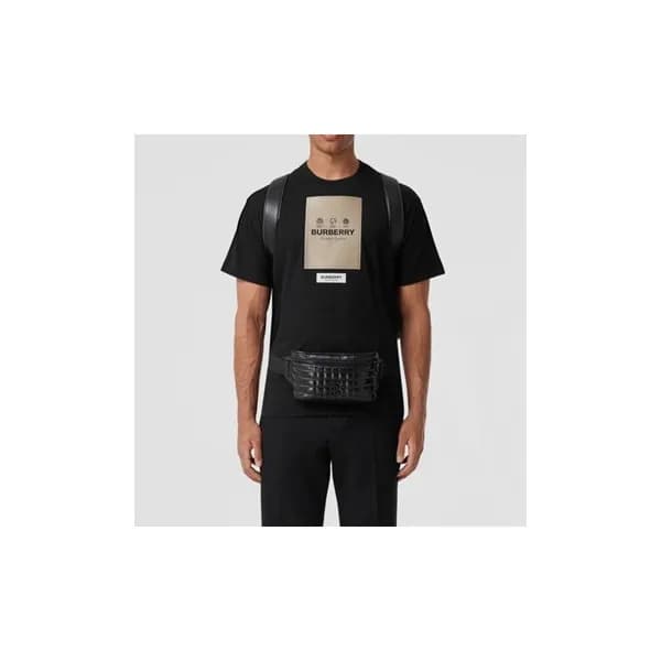 버버리 남성 블랙 크루넥 반팔티 - Mens Black Tshirts - Bur04383x - 1