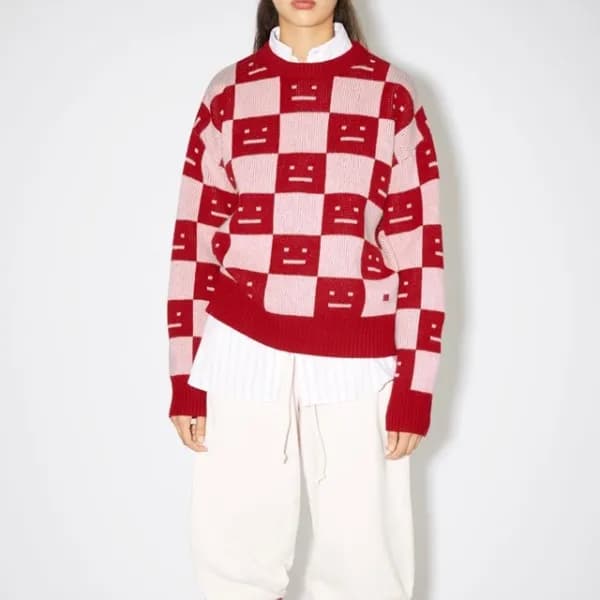 아크네 여성 크루넥 레드 니트 - Acne Womens Red Knit - acn0149… - 1