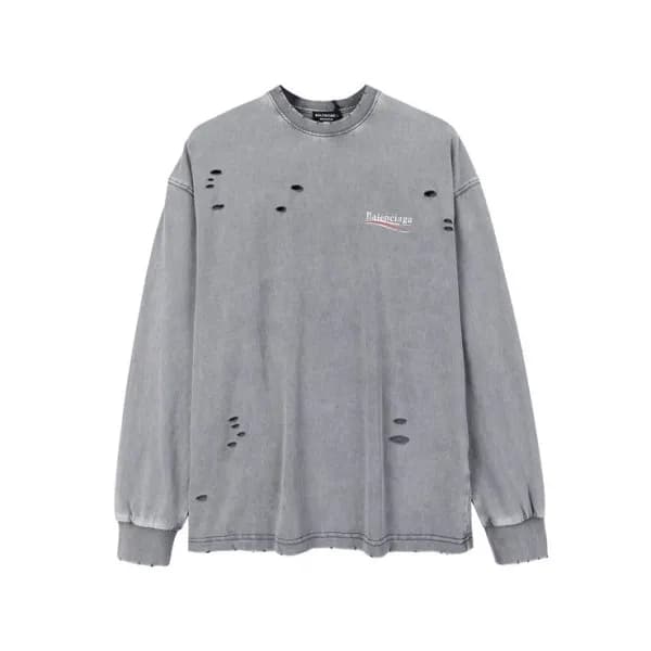 발렌시아가 남성 캐쥬얼 그레이 맨투맨 - Mens Gray Tshirts - bal0169… - 1