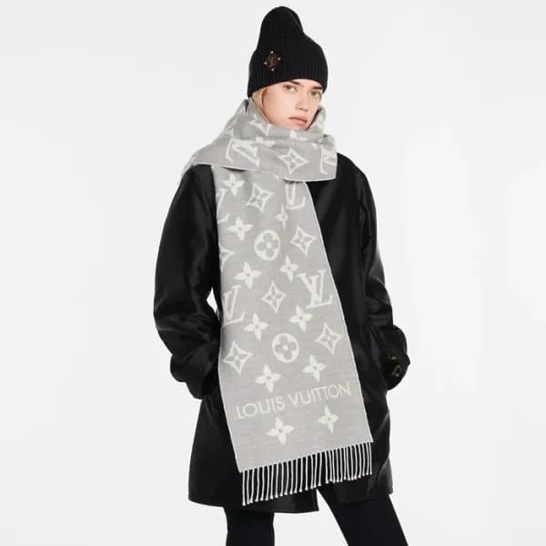 루이비통 남/녀 그레이 머플러 - Louis vuitton Unisex Gray Muffl… - 1