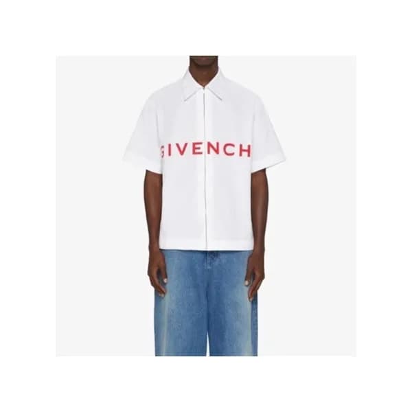 지방시 남성 화이트 폴로 반팔티 - Givenchy Mens White Short Slee… - 1