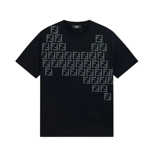 펜디 남성 블랙 크루넥 반팔티 - Fendi Mens Black Short sleeved … - 1