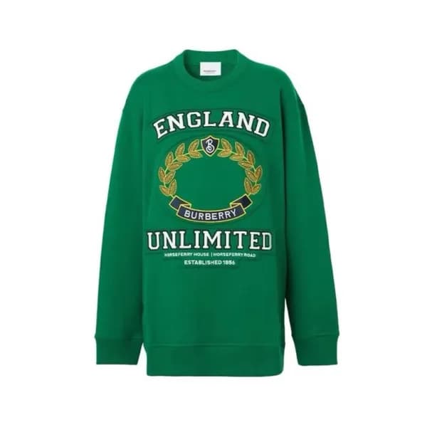 버버리 여성 크루넥 그린 맨투맨 - Burberry Womens Green Tshirts … - 1