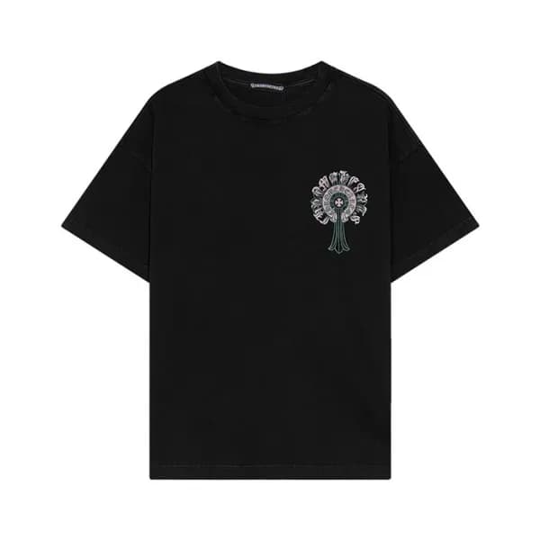 크롬하츠 남성 블랙 크루넥 반팔티 - Chrom Hearts Mens Black Short… - 1
