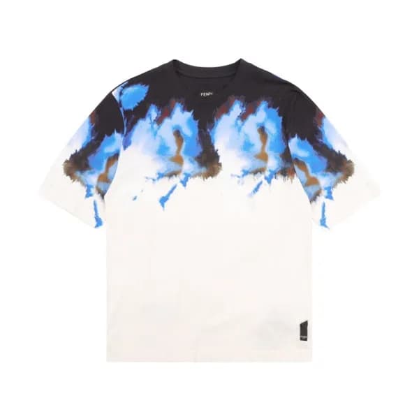 펜디 남성 화이트 크루넥 반팔티 - Fendi Mens White Short sleeved… - 1