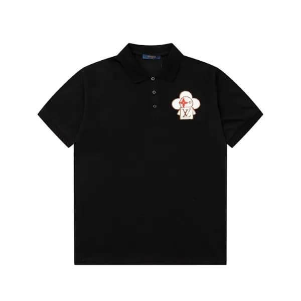 루이비통 남성 블랙 폴로 반팔티 - Louis vuitton Mens Black Short… - 1
