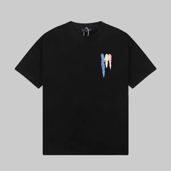 루이비통 남성 블랙 크루넥 반팔티 - Louis vuitton Mens Black Shor… - 1