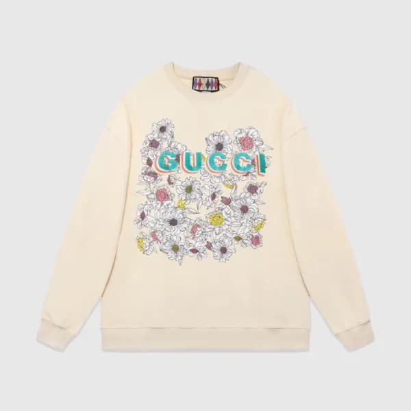 구찌 남성 베이직 아이보리 맨투맨 - Gucci Mens Ivory Tshirts - Gu… - 1