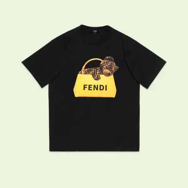 펜디 남성 블랙 크루넥 반팔티 - Fendi Mens Black Short sleeved … - 1
