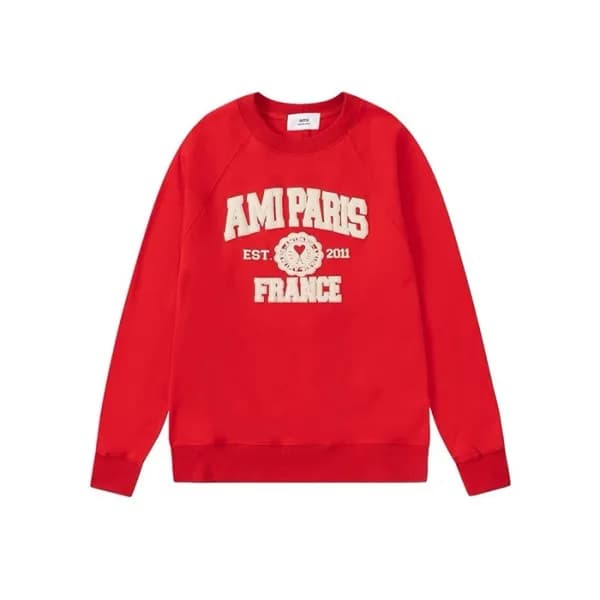아미 남성 레드 맨투맨 - Ami Mens Red Tshirts - amc138x - 1