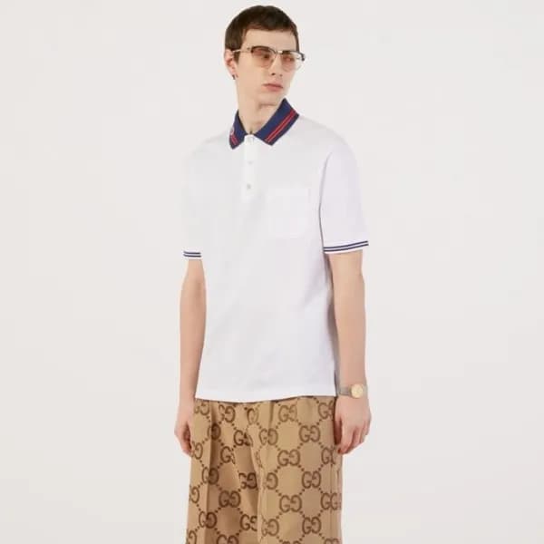 구찌 남성 화이트 폴로 반팔티 - Gucci Mens Polo Short sleeved T… - 1
