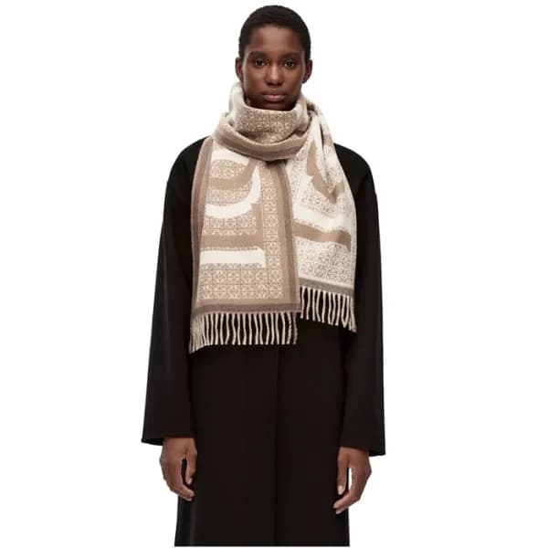 로에베 남/녀 카멜 머플러 - Loewe Unisex Camel Muffler - acc1…