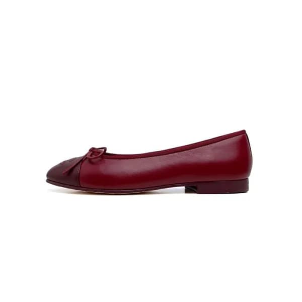 샤넬 여성 레드 발레리나 플랫 - Chanel Womens Red Flat Shoes - … - 1