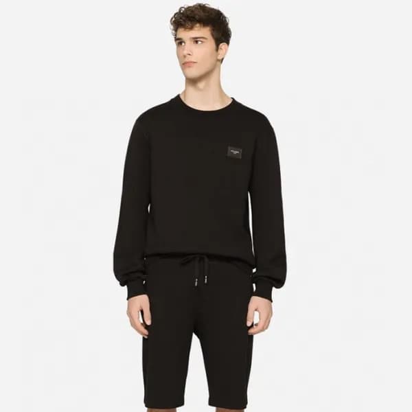 돌체앤가바나 남성 블랙 맨투맨 - Dolce&Gabbana Mens Black Tshirt… - 1