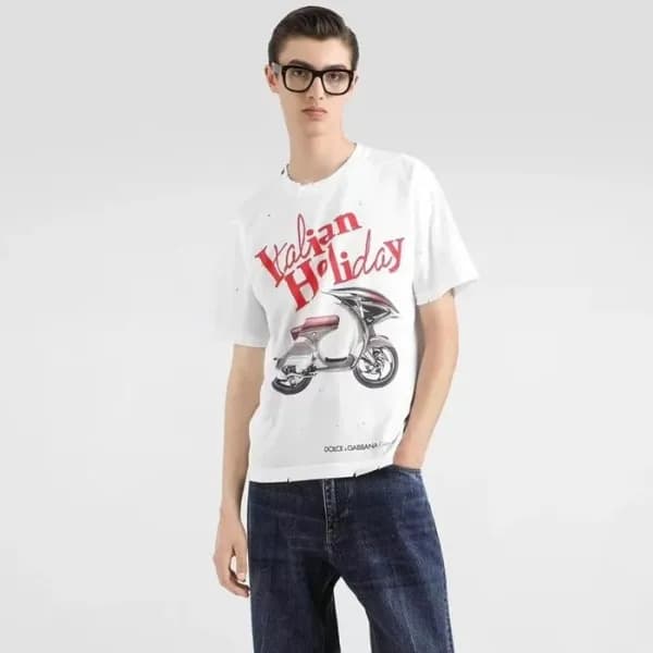 돌체앤가바나 남성 반팔 티셔츠 - Dolce&Gabbana Mens Round Tshirt… - 1