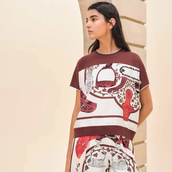 에르메스 여성 크루넥 반팔티 - Hermes Womens Round Tshirt - hec… - 1