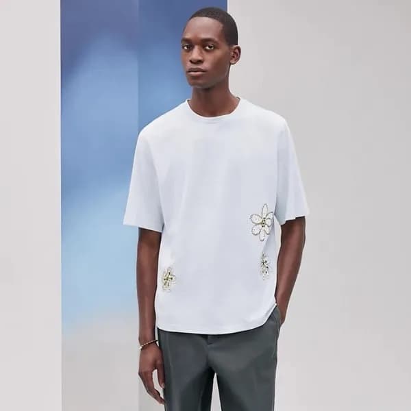 에르메스 남성 라운드 반팔티 - Hermes Mens Round Tshirt - hec66… - 1